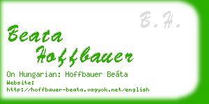 beata hoffbauer business card